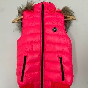 American Eagle hot pink puffer vest